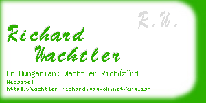 richard wachtler business card
